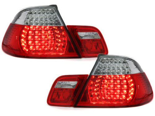 Stopuri LED compatibil cu BMW E46 Cabrio (2000-2005) Rosu/Cristal 2 usi RB20CLRC