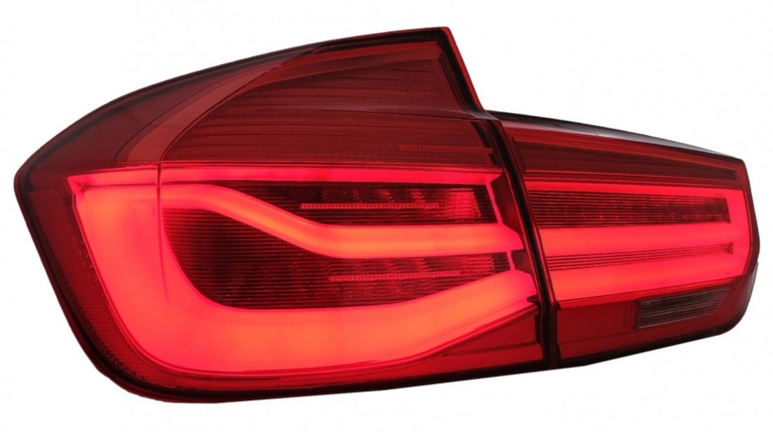Stopuri LED compatibil cu BMW Seria 3 F30 (2011-2019) Rosu Clar LCI Design cu Semnal Dinamic Secvential TLBMF30RC