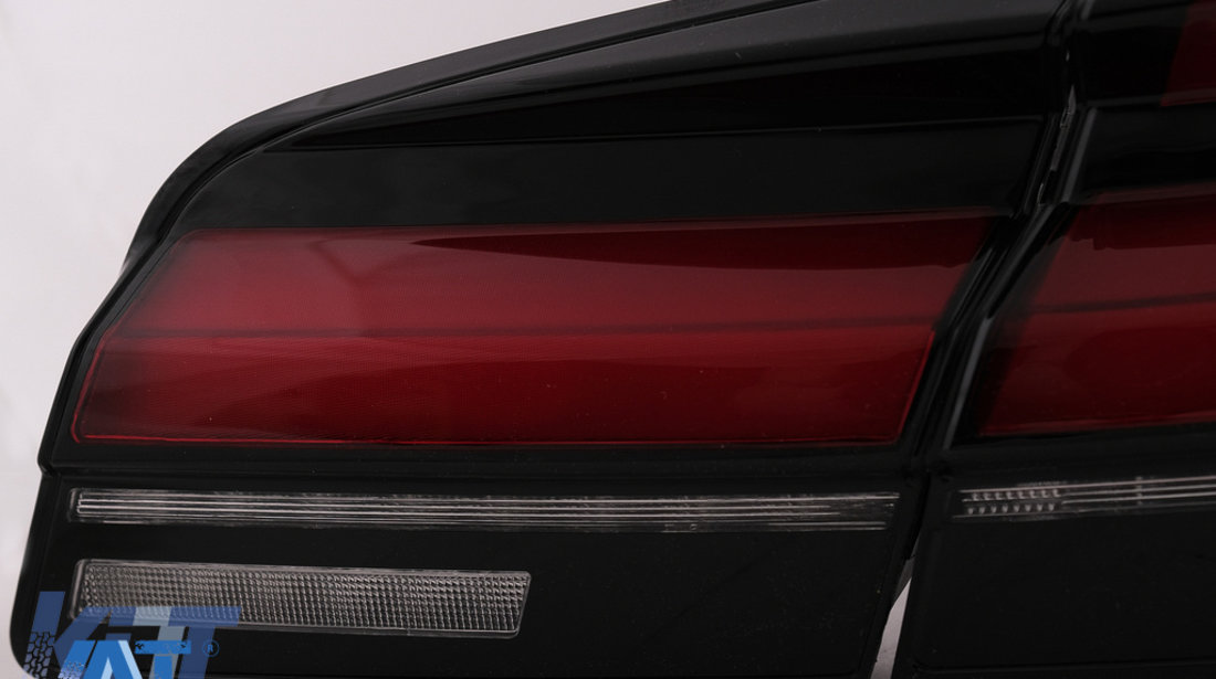 Stopuri LED compatibil cu BMW Seria 5 F10 (2011-2017) Rosu Negru cu Semnal Dinamic LCI G30 Design