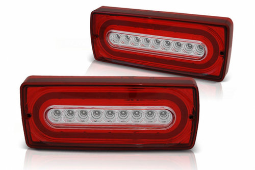 Stopuri LED compatibil cu Mercedes G-Class W463 (1990-2012) Rosu Clar cu Semnal Dinamic Secvential T...