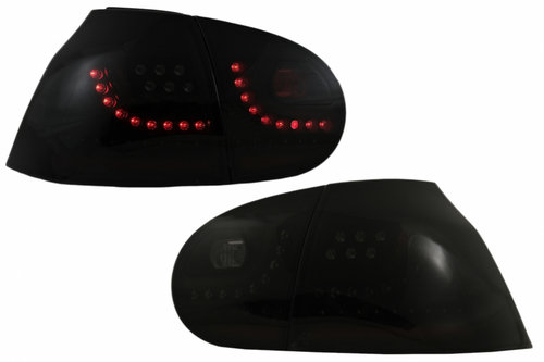 Stopuri LED compatibil cu VW Golf 5 (2004-2009) Fumuriu Negru Extrem Urban Style Semnal Dinamic TLVW...
