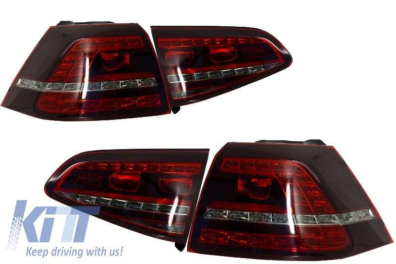 Stopuri LED compatibil cu VW GOLF 7 VII GTI-LOOK Rosu Fumuriu RV50DLRS