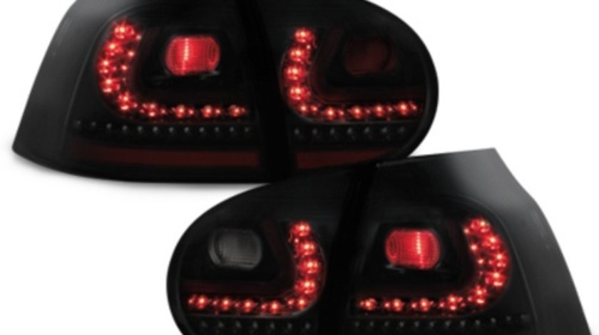 Stopuri LED compatibil cu VW Golf V 03-09 negru/fumuriu