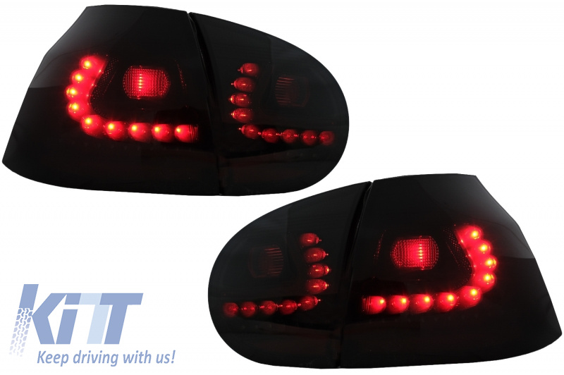Stopuri LED compatibil cu VW Golf V 03-09 negru/fumuriu RV16KLBS