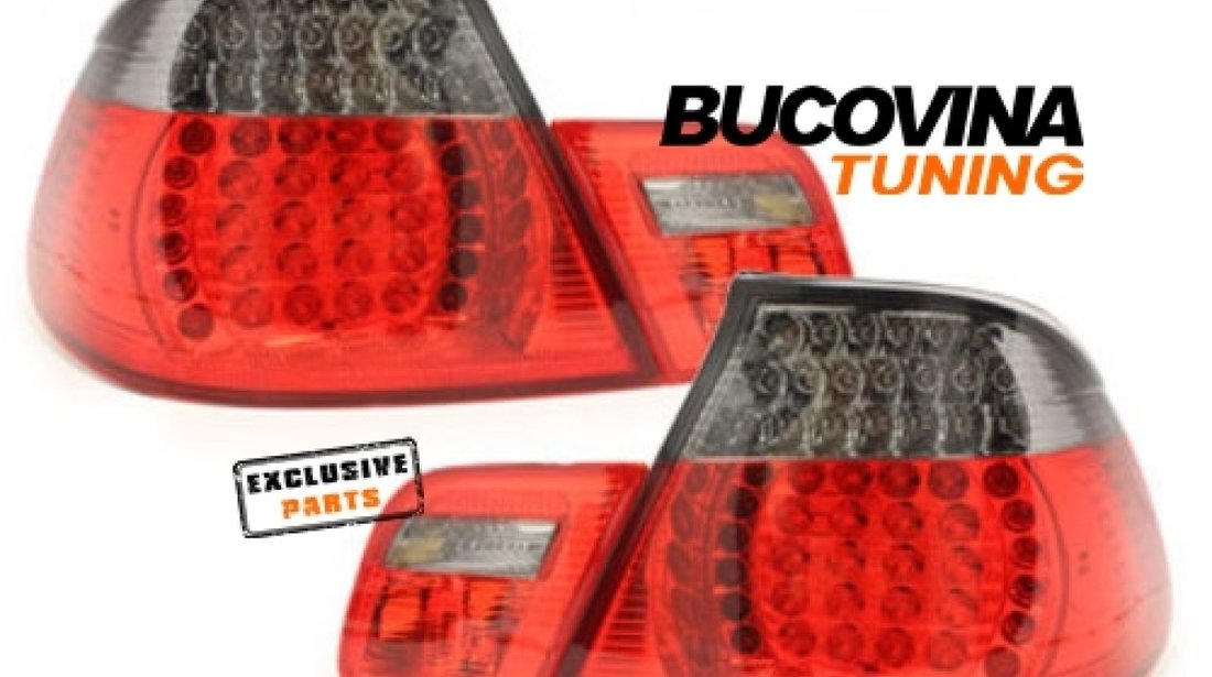 STOPURI LED COMPATIBILE CU BMW SERIA 3 E46 LIMOUSINE (98-01) – FUNDAL ROSU-FUMURIU