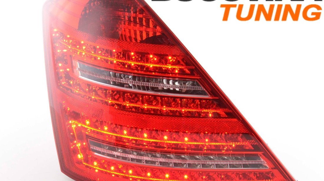 STOPURI LED COMPATIBILE CU MERCEDES S CLASS W221 ROSU/CRISTAL