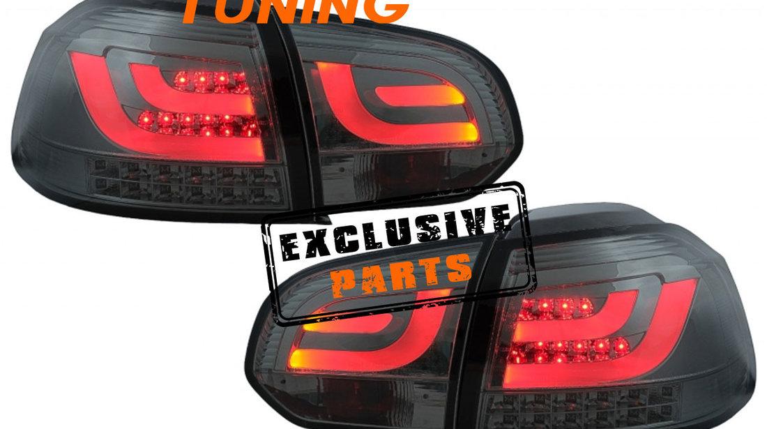 Stopuri LED compatibile cu VW Golf 6 VI (2008-2013) Tube Light Bar Design Gri Fumuriu