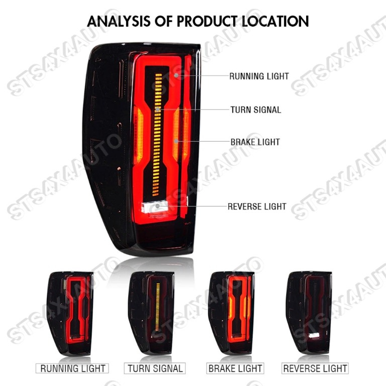 STOPURI LED CU DYNAMIC SEMNALIZARE FORD RANGER T6 T7 T8 2012-2022 SI RAPTOR 2019-2022 [V9]