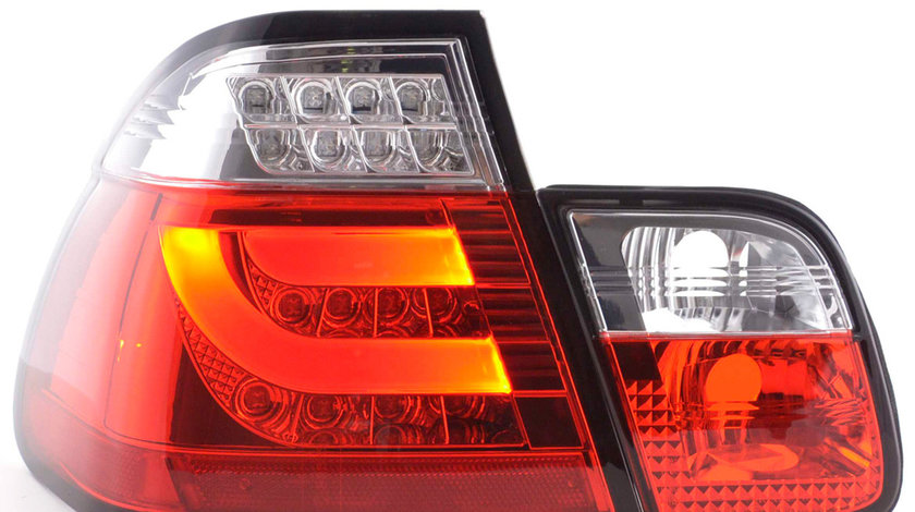 Stopuri LED Fibra Optica BMW E46 Seria 3 Limousine Rosu Cristal
