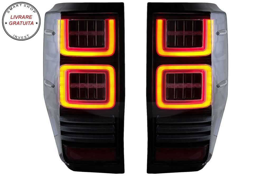 Stopuri LED Ford Ranger (2012-2018) Geam Clar cu Semnal Dinamic- livrare gratuita