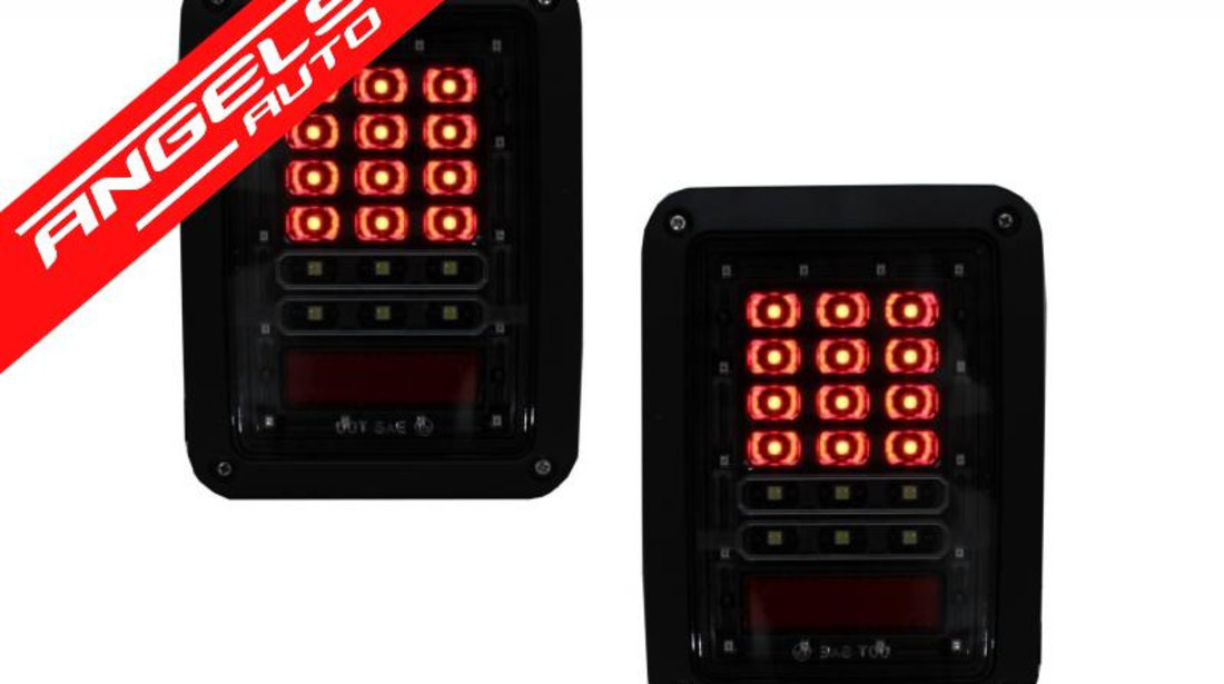 Stopuri LED Jeep Wrangler JK 2007-up Negru