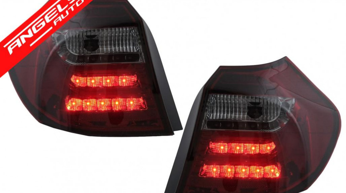 Stopuri LED Light Bar BMW Seria 1 E81 E87 (2004-08.2007) Rosu Fumuriu