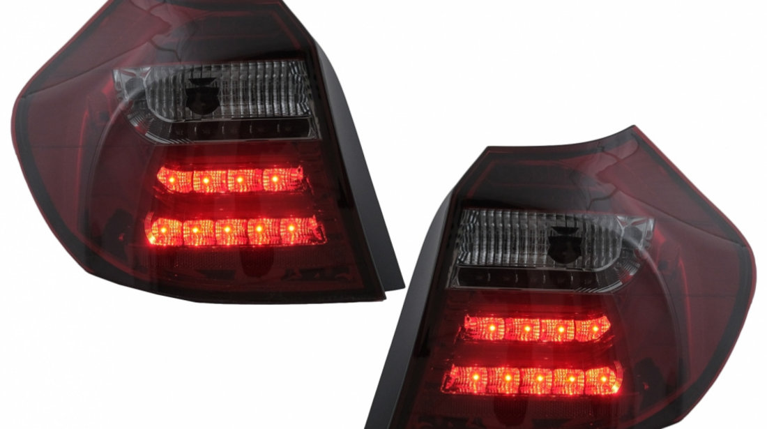 Stopuri LED Light Bar compatibil cu BMW Seria 1 E81 E87 (2004-08.2007) Rosu Fumuriu TLBME87RS