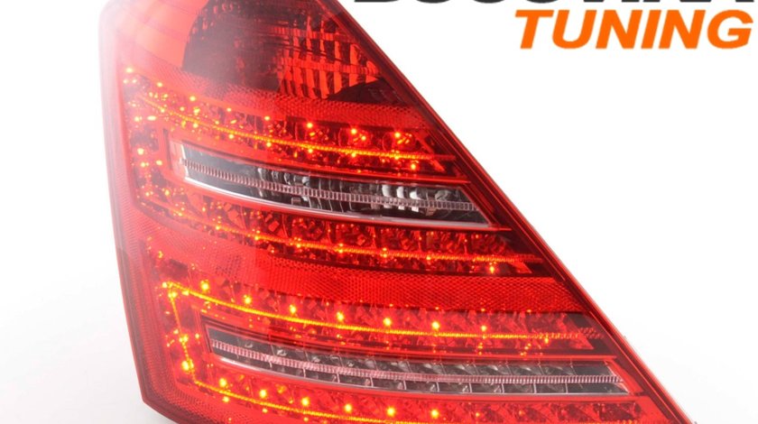 STOPURI LED MERCEDES BENZ W221 S CLASS 07-09 - FUNDAL ROSU CRISTAL