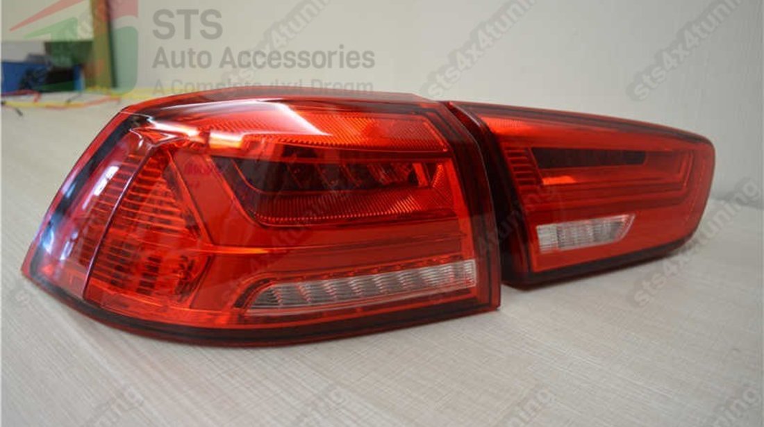 STOPURI LED MITSUBISHI LANCER 2008-2017 ROSU-ALB [AUDI LOOK]