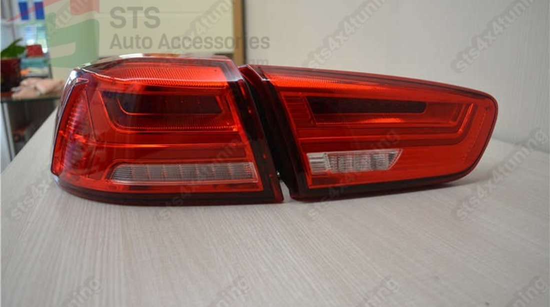 STOPURI LED MITSUBISHI LANCER 2008-2020 ROSU-ALB [AUDI LOOK]