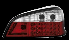 STOPURI LED PEUGEOT 106 FUNDAL ROSU-CRISTAL -cod RP06LRC