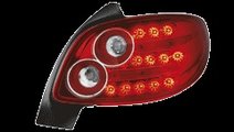 STOPURI LED PEUGEOT 206 FUNDAL ROSU-CRISTAL -cod R...