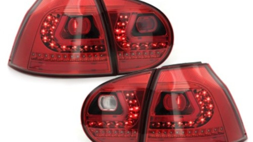 Stopuri LITEC LED compatibil cu VW Golf V 03-09 rosu/cristal