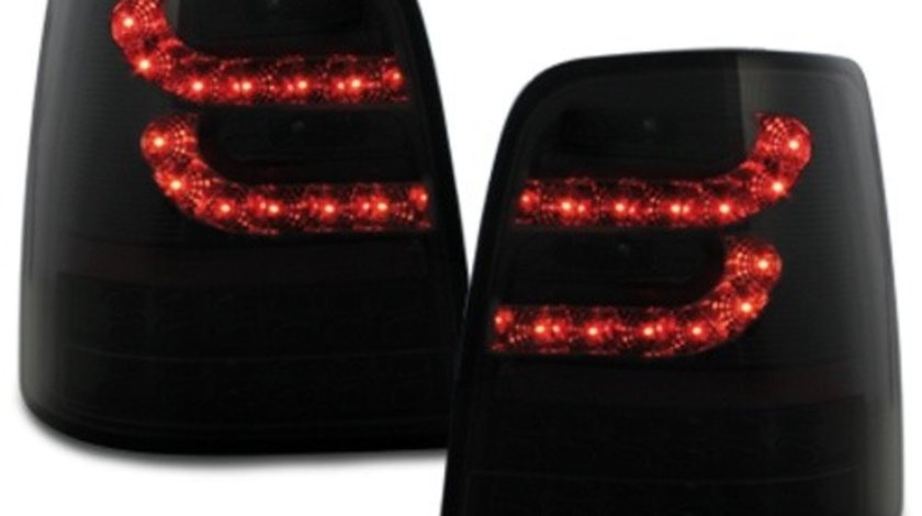 Stopuri LITEC LED compatibil cu VW Touran 2003+ negru/fumuriu