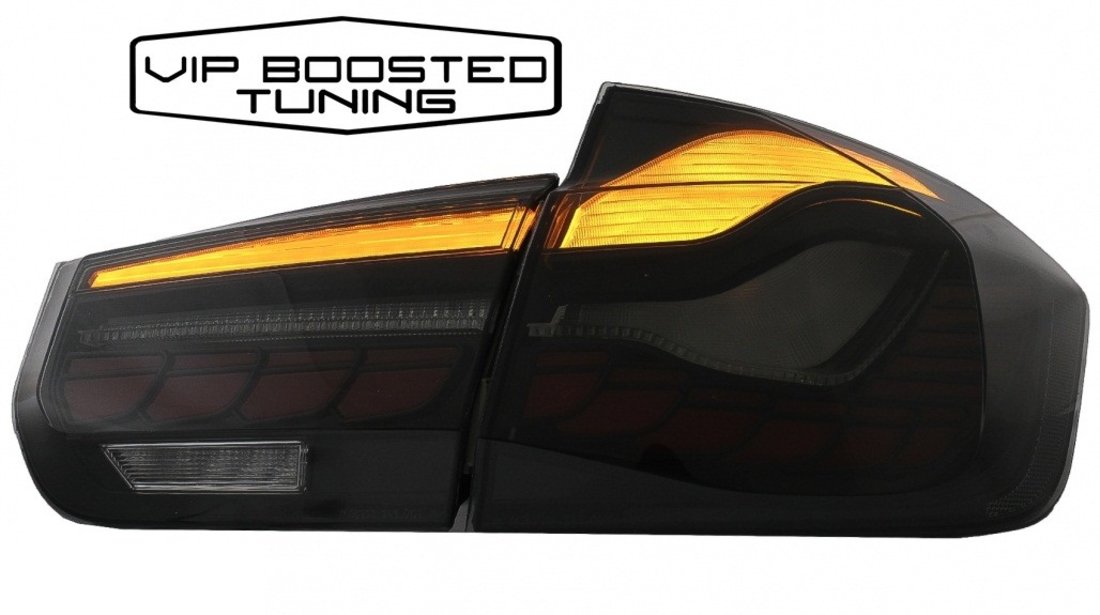 Stopuri OLED BMW Seria 3 F30 (2011-2019) F35 F80 Rosu Fumuriu M4 Design Semnal Dinamic Secvential