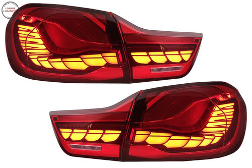 Stopuri OLED BMW Seria 4 F32 F33 F36 M4 F82 F83 (2013-03.2019) Rosu Clar cu Semnal