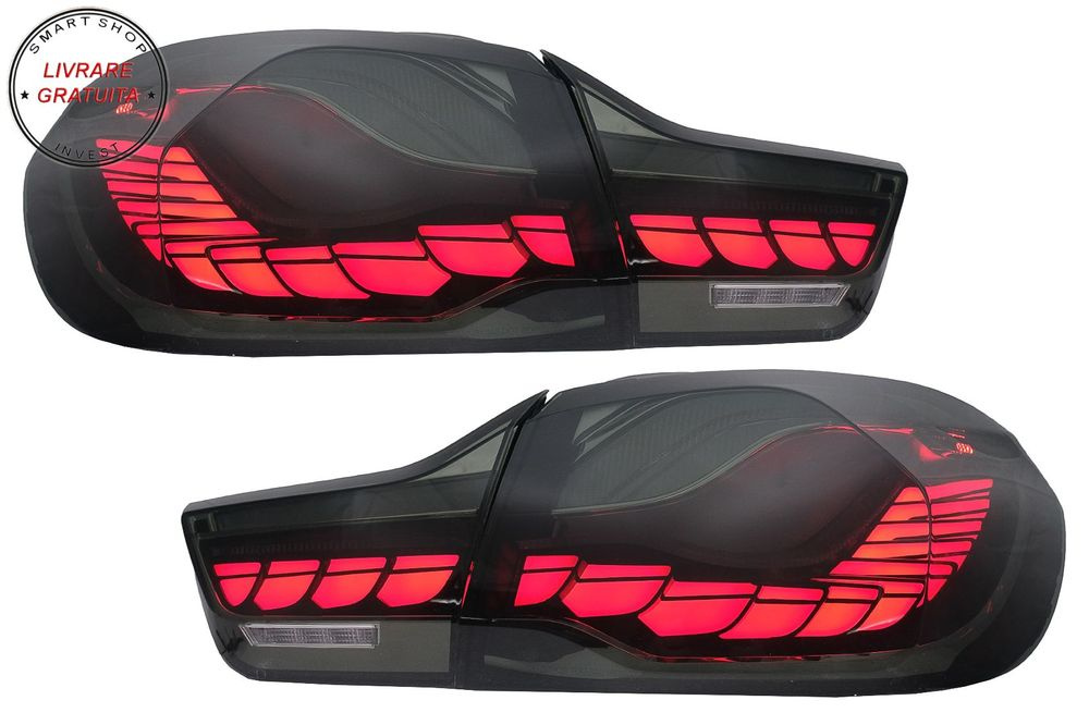 Stopuri OLED BMW Seria 4 F32 F33 F36 M4 F82 F83 (2013-03.2019) Rosu Fumuriu cu Sem- livrare gratuita