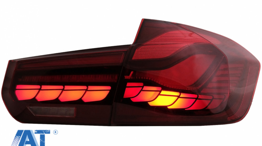 Stopuri OLED compatibil cu BMW Seria 3 F30 (2011-2019) F35 F80 Rosu Clar M4 Design cu Semnal Dinamic Secvential
