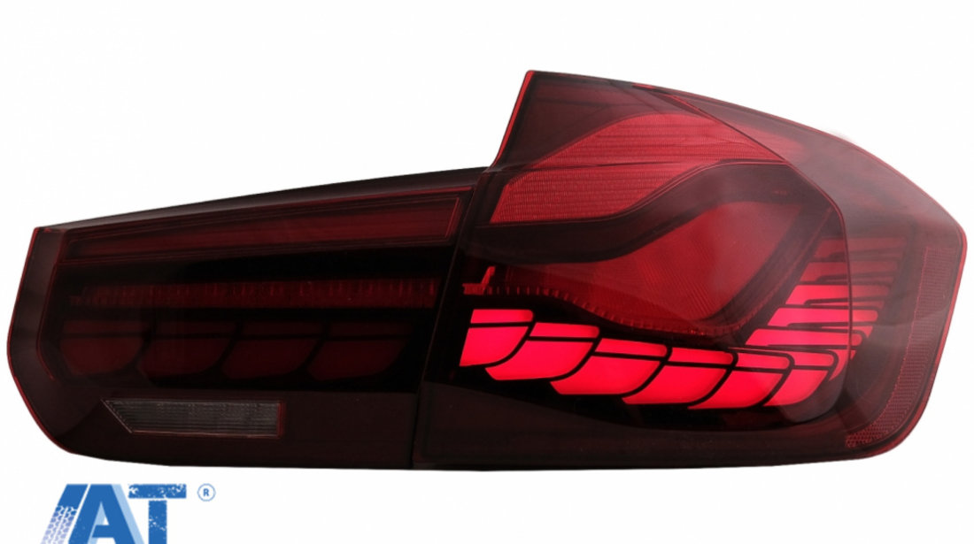 Stopuri OLED compatibil cu BMW Seria 3 F30 (2011-2019) F35 F80 Rosu Clar M4 Design cu Semnal Dinamic Secvential