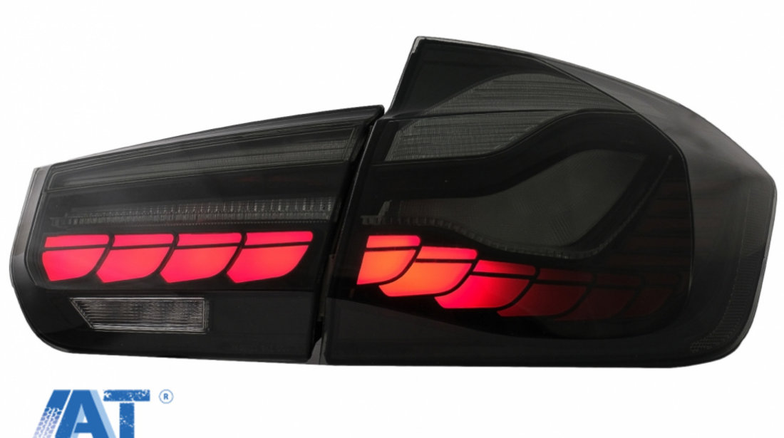 Stopuri OLED compatibil cu BMW Seria 3 F30 (2011-2019) F35 F80 Rosu Fumuriu M4 Design cu Semnal Dinamic Secvential