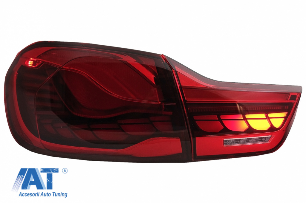 Stopuri OLED compatibil cu BMW Seria 4 F32 F33 F36 M4 F82 F83 (2013-03.2019) Rosu Clar cu Semnal Dinamic Secvential