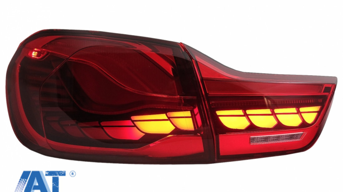 Stopuri OLED compatibil cu BMW Seria 4 F32 F33 F36 M4 F82 F83 (2013-03.2019) Rosu Clar cu Semnal Dinamic Secvential