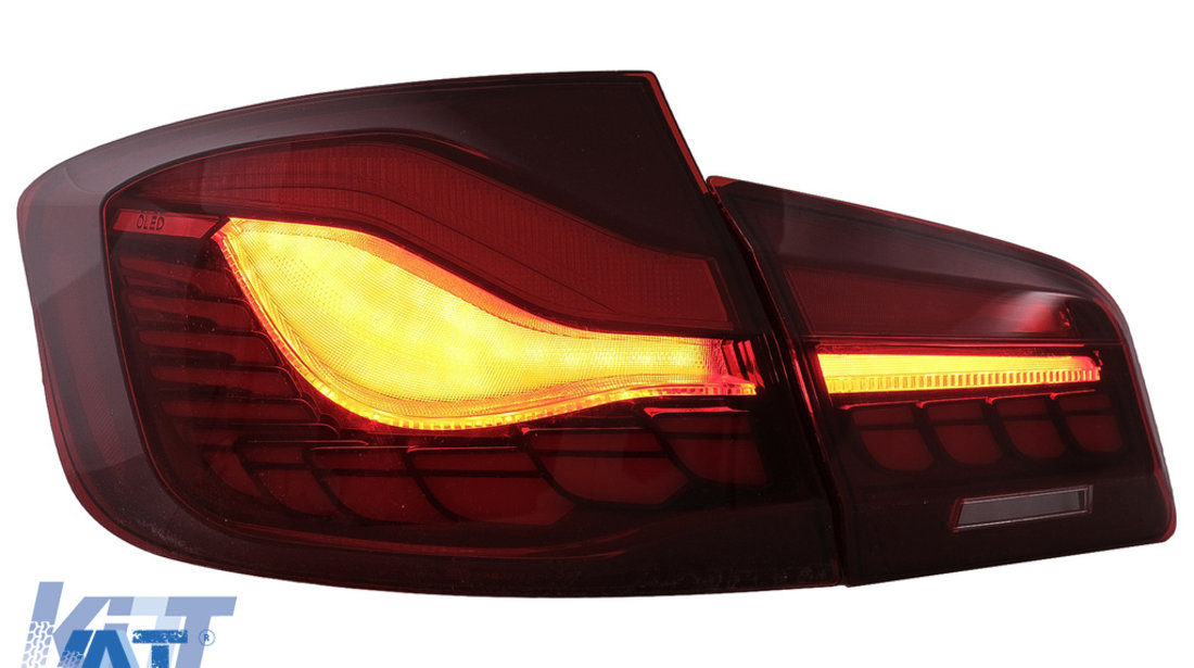 Stopuri OLED compatibil cu BMW Seria 5 F10 (2011-2017) Rosu Clar cu semnal dinamic