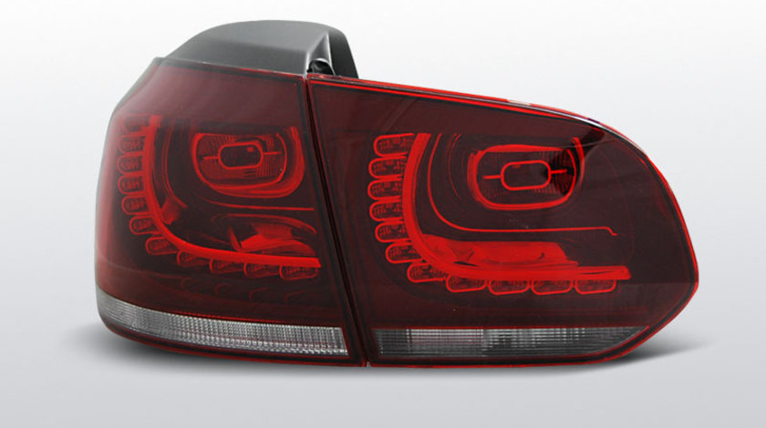 Stopuri VW Golf 6 2008-2012 Rosu Alb pe LED