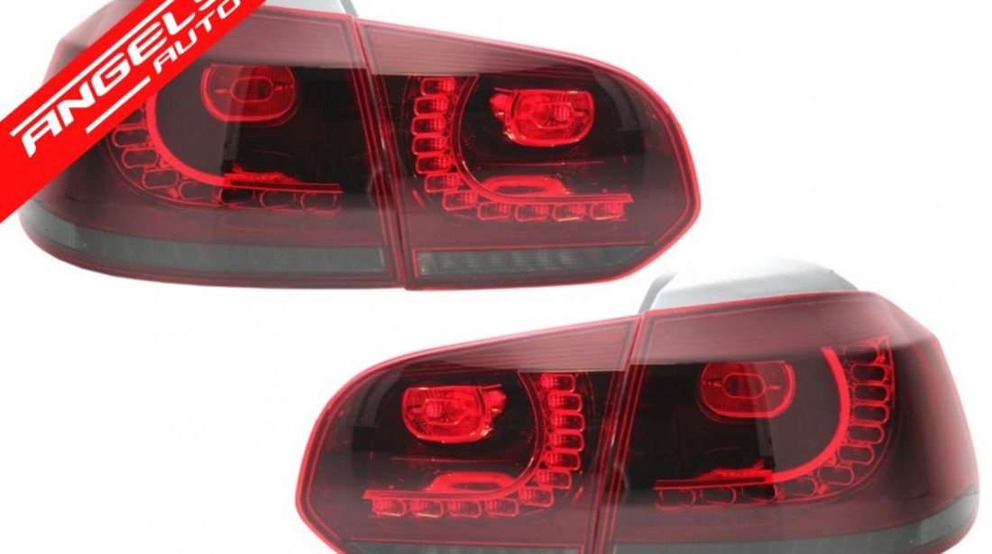 Stopuri VW Golf 6 (2008-2013) R20 Rosu Fumuriu Semnal Dinamic Full LED