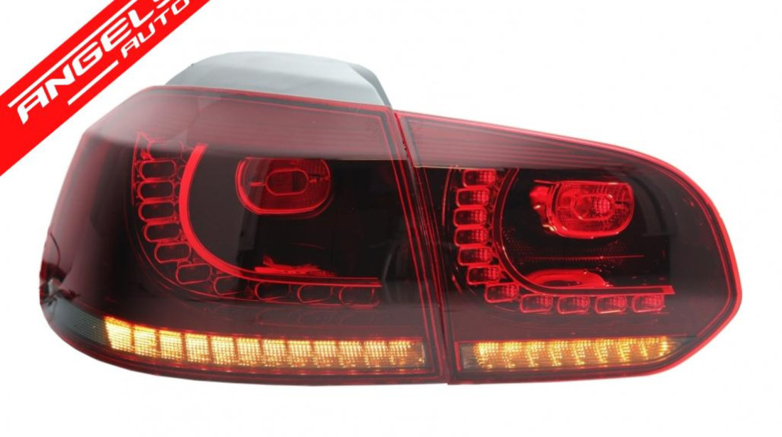 Stopuri VW Golf 6 (2008-2013) R20 Rosu Fumuriu Semnal Dinamic Full LED