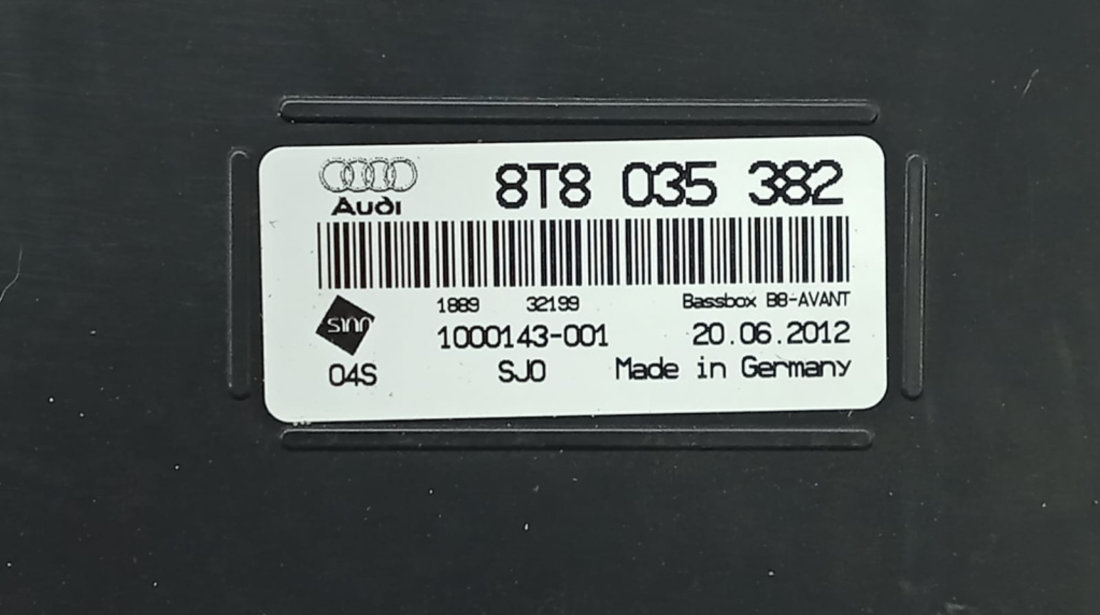 Subwoofer 8t8035382 Audi A4 B8/8K [facelift] [2011 - 2016] 2.0 tdi CJCA