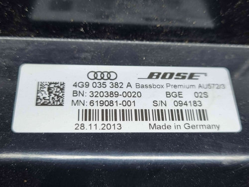 Subwoofer Audi A7 Sportback (4GA) [Fabr 2011-2017] 4G9035382A