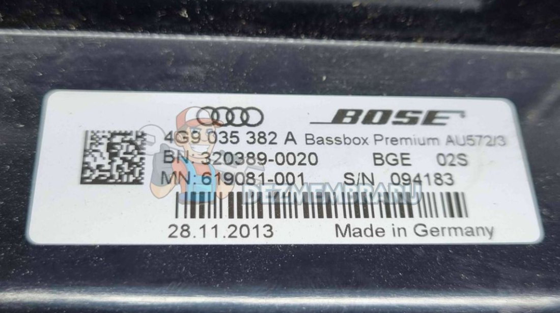Subwoofer Audi A7 Sportback (4GA) [Fabr 2011-2017] 4G9035382A