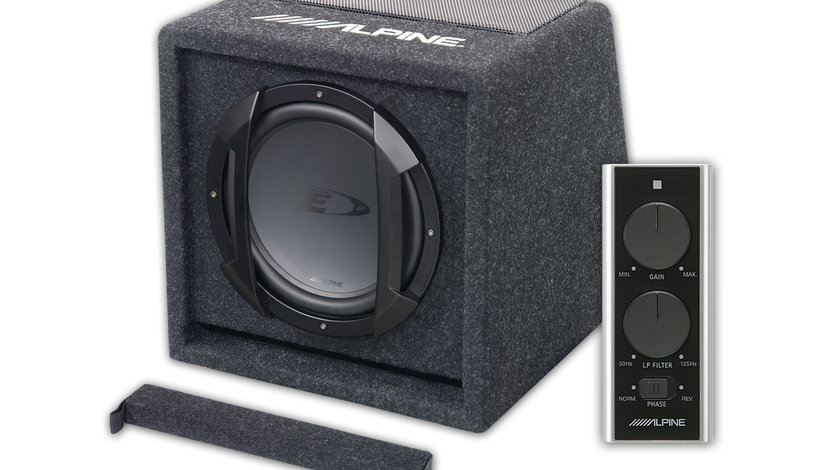 Subwoofer Auto Activ Alpine Type E SWE-815 20 cm 150W Telecomanda Bass / Volum Putere Maxima 300 W