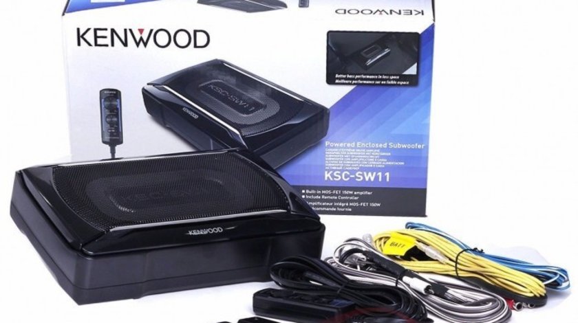 Subwoofer Auto Activ KENWOOD KSC-SW11 Model Underseat (sub scaun) Putere 75W RMS Putere Maxima 150W