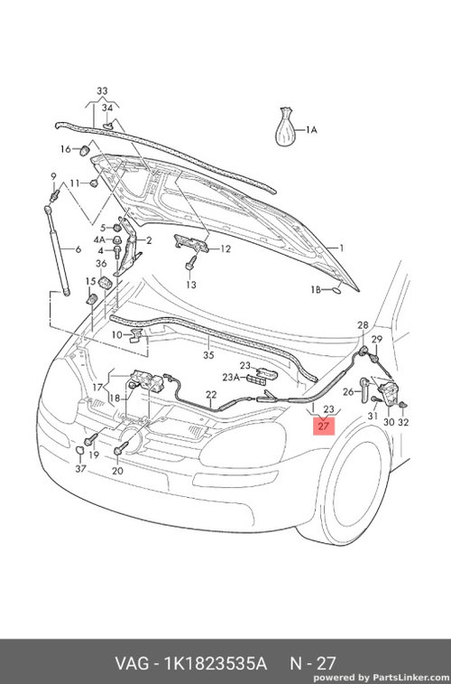 Sufa deschidere capota Golf 5 2.0 TDI BMM 2008 OEM 1K1823535A