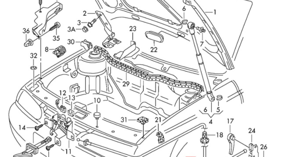 Sufa deschidere capota motor Seat Leon (1M1) Hatchback 2001 1.6 16v AUS SEAT LEON (1M1) [ 1999 - 2006 ] OEM 1J1823531C