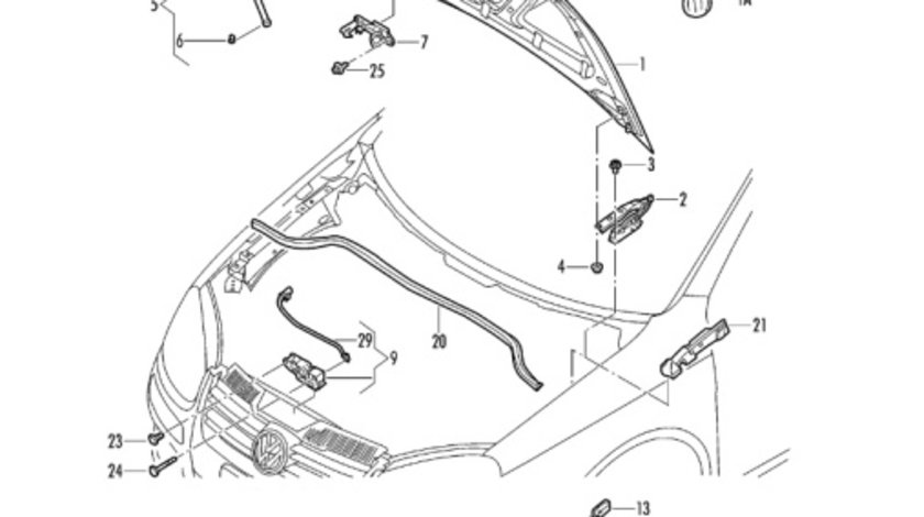 Sufa deschidere capota motor Volkswagen Golf 6 (5K) Hatchback 2010 1.4 16V OEM 5K1823531