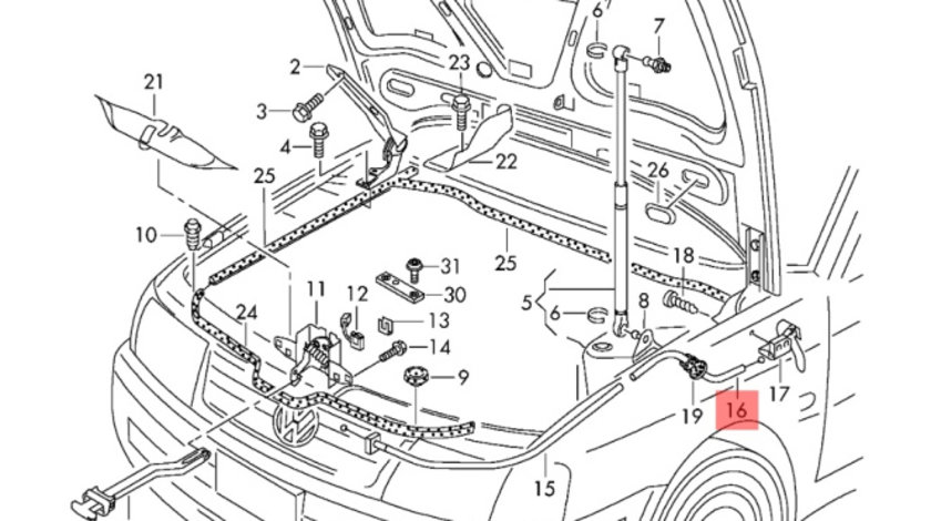 Sufa deschidere capota motor Volkswagen Passat B5.5 variant 2001 OEM 3B1823535D