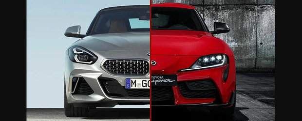 Sunt una si aceeasi masina, dar arata complet diferit. Noua Toyota Supra, fata in fata cu BMW Z4