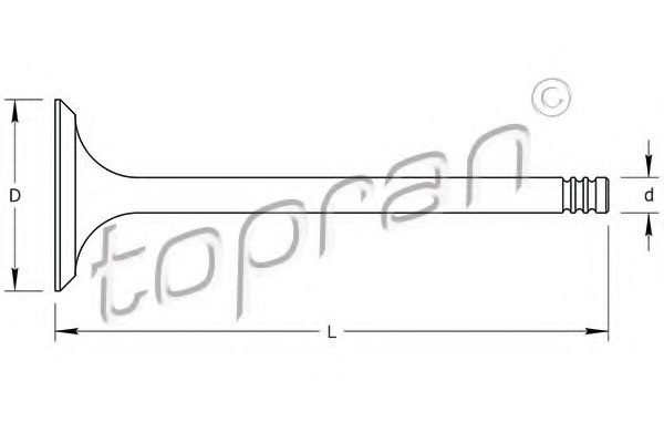 Supapa admisie OPEL CORSA C (F08, F68) (2000 - 2009) TOPRAN 205 156 piesa NOUA