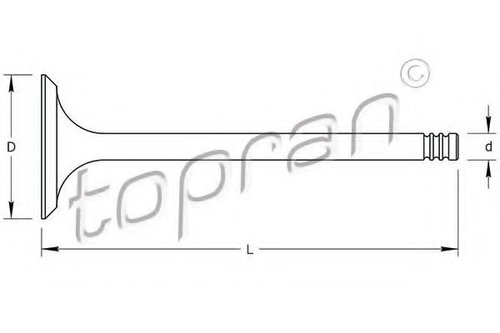 Supapa admisie OPEL VECTRA C GTS (2002 - 2016) TOPRAN 205 156 piesa NOUA