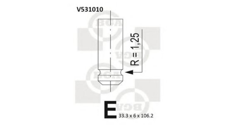 Supapa admisie PEUGEOT 206 Hatchback (2A/C) (1998 - 2016) BGA V531010 piesa NOUA