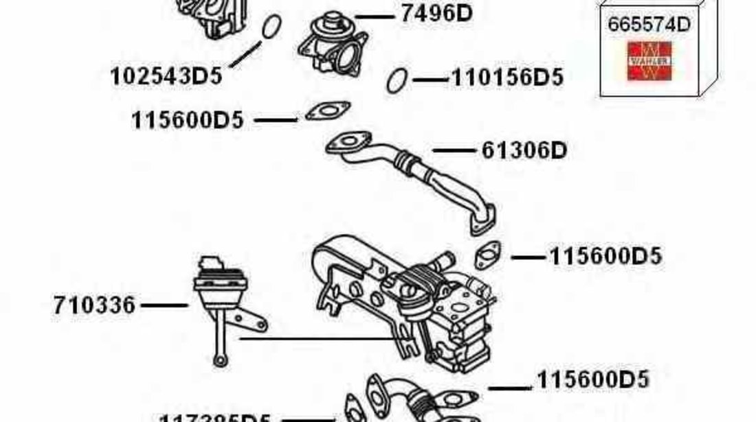 supapa de control vacuumEGR AUDI A4 8E2 B6 Producator WAHLER 710336